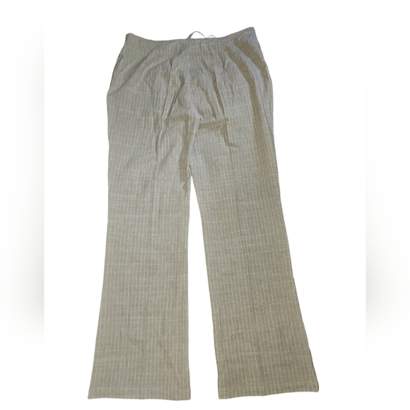 Urban Haggar Wide Leg Oatmeal White Stripe Thin Cotton Blend Pant Plus 16 Earthy - Picture 3 of 5